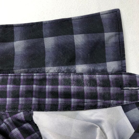 Kenneth Cole Reaction Purple & Black Long Sleeve Slim Fit Button Down Shirt - Picture 6 of 10